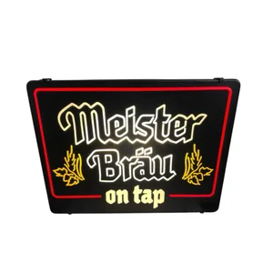 Vintage 1984 Meister Brau On Tap Lighted Beer Sign - Faux